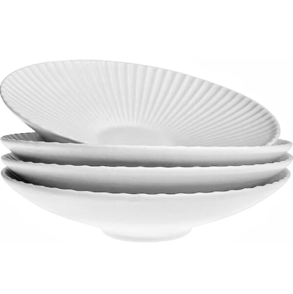 Pasta Bowls set of 4, 8.5 inch Ceramic Large Salad Bowls, Serving bowls for Kitchen, Dishwasher & Microwave safe Large Soup Bowls, Pasta plates (Matte White) | EZ Auction