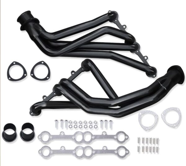 DEMOTOR PERFORMANCE For Chevy C10 327 350 400 1966-1972 Pickup Truck Black Long Tube Headers Set | EZ Auction