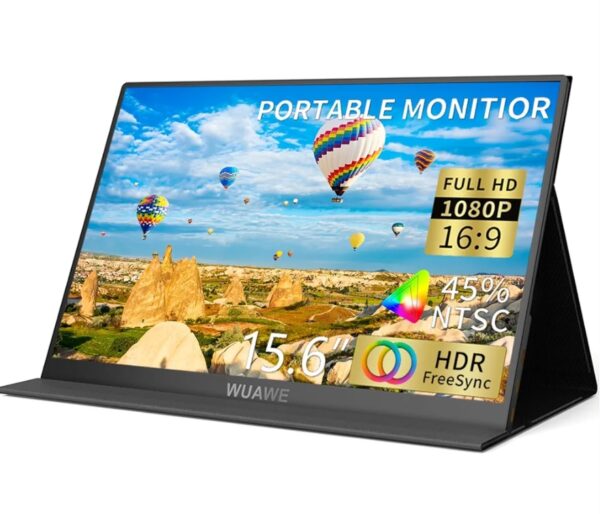 15.6 inch WF156-60B Monitor | 1080P | 72% NTSC, 98% sRGB | USB C, HDMI | HDR, Freesync, Low Blue Light | EZ Auction