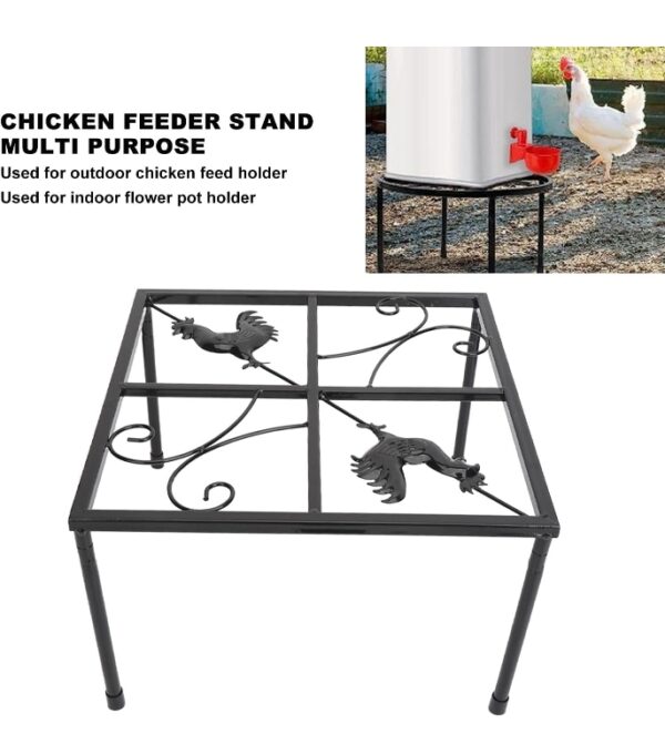 2 PCS* Chicken Feeder Metal Stand Indoor Outdoor Iron Flower Pot Holder Stands for Home Garden Corner (iron 2) | EZ Auction