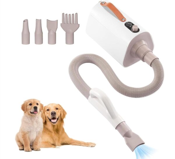 Dog Dryer, Pet Grooming Dryer with High Velocity,Domestic Pet Blow Dryer with Adjustable Temperature and Air Speed,4-in-1 Dog Pet Grooming Dryer for Home | EZ Auction