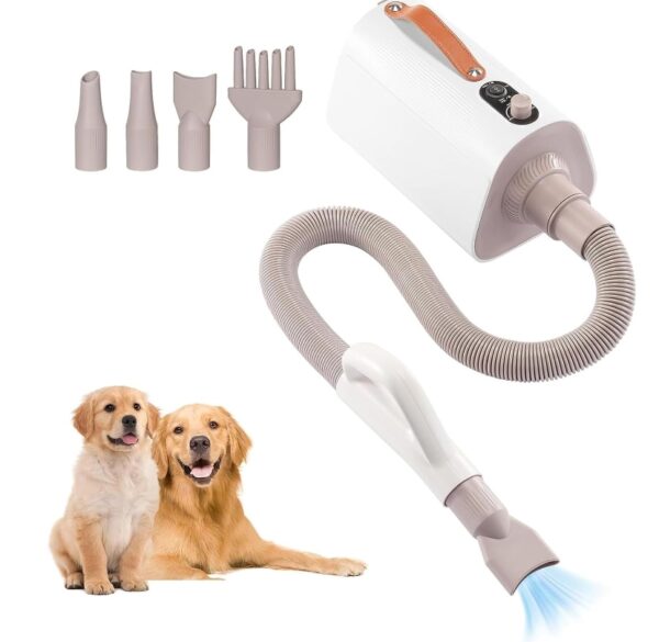 Dog Dryer, Pet Grooming Dryer with High Velocity,Domestic Pet Blow Dryer with Adjustable Temperature and Air Speed,4-in-1 Dog Pet Grooming Dryer for Home | EZ Auction