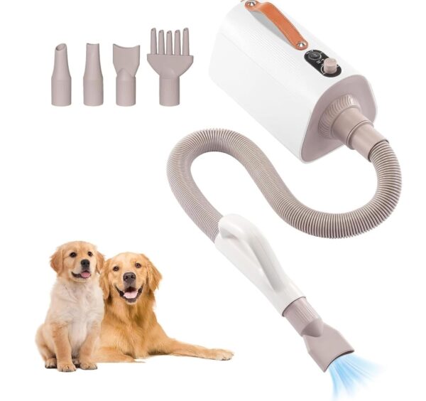 Dog Dryer, Pet Grooming Dryer with High Velocity,Domestic Pet Blow Dryer with Adjustable Temperature and Air Speed,4-in-1 Dog Pet Grooming Dryer for Home | EZ Auction