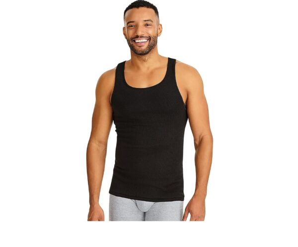 4 PACK-Hanes Men’s Tagless Ribbed Undershirt Tall, Various Pack Size Options | EZ Auction