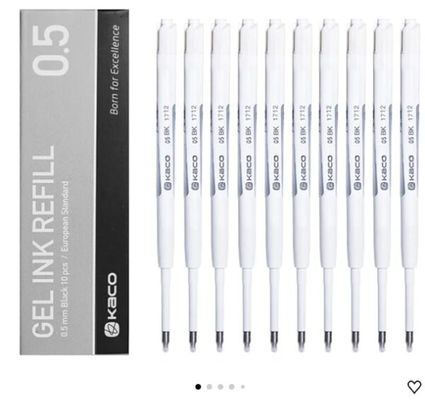 Kaco G2 Gel Ink Refills for Retractable Gel Pens, Fine Point(0.5mm), Pack of 10 (Black) | EZ Auction