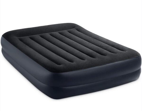 Intex 64123ED Dura-Beam Plus Pillow Rest Air Mattress: Fiber-Tech – Queen Size – Built-in Electric Pump – 16.5in Bed Height – 600lb Weight Capacity | EZ Auction