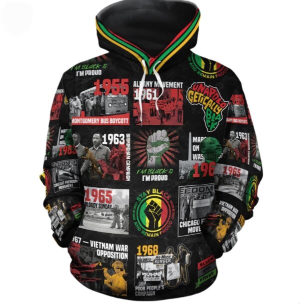 ***SIZE 3XL *** Africa American Hoodie Civil Rights Movement Poster Art Hoodie Colorful Unisex | EZ Auction