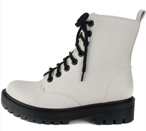 ***ILLUSTRATIVE IMAGE, SIZE 12.5 *** Soda FIRM - Lug Sole Combat Ankle Bootie Lace up w/Side Zipper | EZ Auction