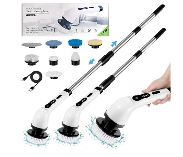 Electric Spin Scrubber, Shower Scrubber, Electric Scrubber for Cleaning Bathroom, Shower Scrubber with Long Handle, Cordless Cleaning Brush, Power Scrubber 2 Speeds | EZ Auction