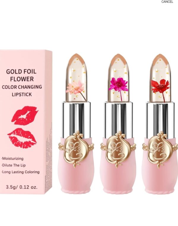 6 Pcs/Set Flower Jelly Lipstick Set Temperature Change Moisturizer Long Lasting Nutritious Balm Magic Color Change Lip Gloss (3Pcs Flower Jelly Lipstick 010203) | EZ Auction