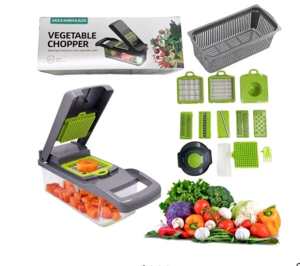 12 in one Pro Series Dice Shred Slice Vegetable Chopper Utensil, 4.75x4.75x13 | EZ Auction