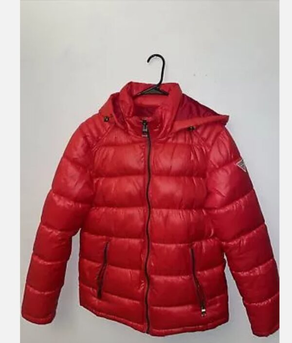 *** SIZE XL *** Men's Puffer Jacket Removable Hood - Red | EZ Auction