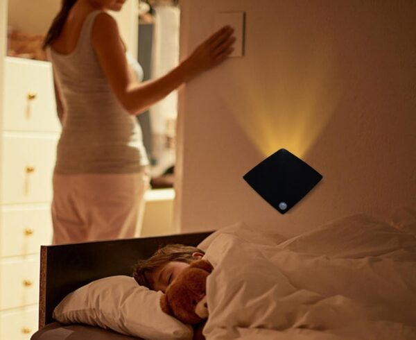 Motion Sensor Night Light | Stingray Shape Wall Lamp,Large Capacity Battery Lighting Tool for Bedrooms, Kitchens, Showcases, Basements, Stairs, and Closets | EZ Auction