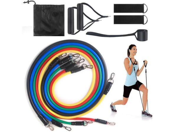 5 PCS Resistance Bands Set,Workout Bands with Handles,Ankle Straps and Carry Bag,Exercise Bands for Shape Body and Home Workouts,Workout Bands Set with Door Anchor for Physical Therapy,Yoga,Pilates | EZ Auction