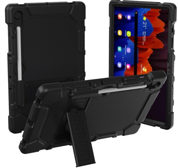 Case for Samsung Galaxy Tab S9 11 Inch/S9 FE 10.9 Inch, Soft Rubber Cover, Shockproof Drop Protection, with Foldable Stand Pencil Holder (Black) | EZ Auction