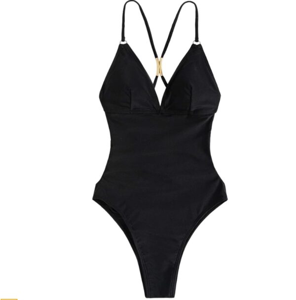 ***ILLUSTRATIVE IMAGE, SIZE M *** Women's Sexy Criss Cross Backless One Piece Swimsuit Deep V Neck Bathing Suit Monokini Swimwear | EZ Auction