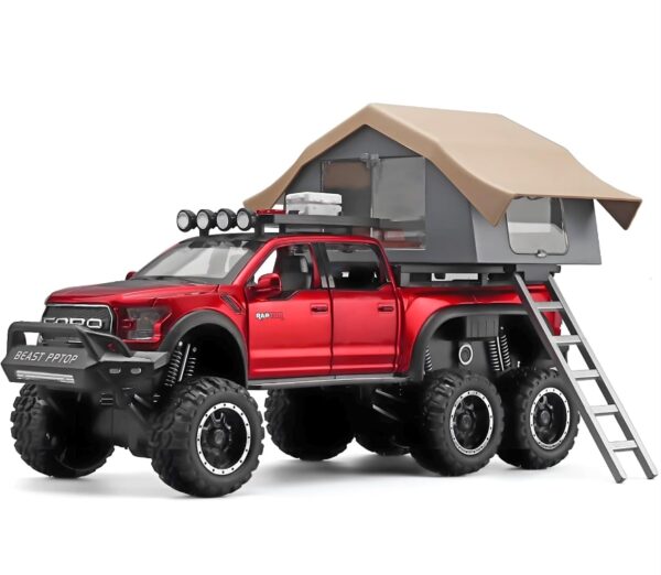 Toy Trucks for Boys Age 4-7,Trucks for Kids F150 Raptor Diecast Trucks,Model F150 Pickup Truck with Sightseeing Cabin,Pull Back Truck Toys with Light and Sound,Trucks for Kids Ages 4-8（Red） | EZ Auction