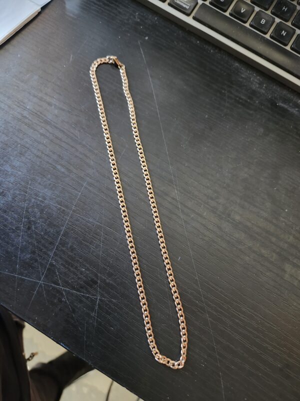 chain Plated Stainless Steel Necklace 4.5-5MM Cuban Curb link Chain Necklace-Stainless Steel Necklace and rose gold chain (4.5mm rose gold, 18) | EZ Auction