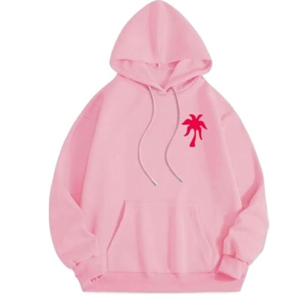 (SIZE S)Womens Oversized Y2K Hoodies Long Sleeve Pink Palm Puff Graphic Preppy Sweatshirt Teen Girls Fall Casual Pullover | EZ Auction