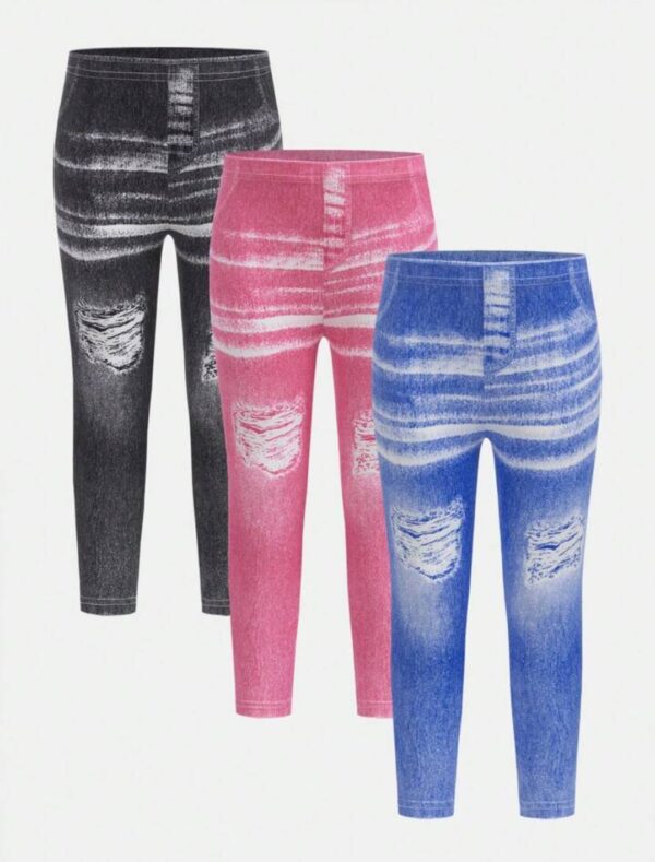 SIZE S* Little Girls' Distressed Design Leggings | EZ Auction