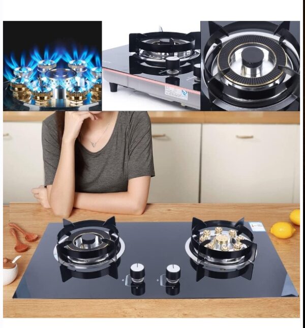 (Not Included Gas Pipe)2 Burner Natural Gas Cooktop, Gas Cooktop Stove Top, Tempered Glass Burners Stove, Built-In Gas Stove with Anti-Tempering Protection for Apartment, Indoor (Not Included Gas Pipe) | EZ Auction