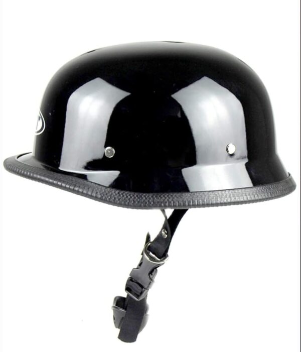 XL German Flat Black Motorcycle Skull Cap Half Helmet Cruiser | EZ Auction