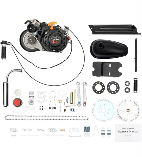 Bicycle Engine Kit 100cc, 4-Stroke Single Cylinder Gas Petrol Motorized Bike Kit, Petrol Gas Motor Kit Engine,Bicycle Gasoline Engine Motor Scooter Kit,Gas Engine for Bicycle (Belt Drive) | EZ Auction