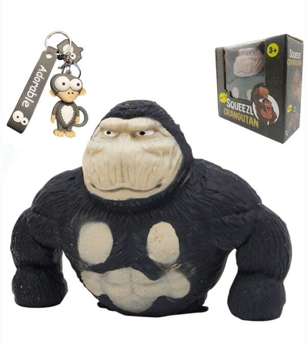 Squishy Monkey Toy with Keychain, Social Media Trending Stretchy Gorilla, Stress and Anxiety Relieving Splat Monkey, Sensory Toys for Ages 3 to 12, Ideal Gifts for Kids, Birthday & Christmas | EZ Auction