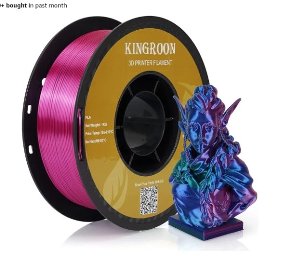 IMAGE FOR REFERENCE *COLOR WHITE Kingroon PLA 3D Printer Filament, Triple Color WHITE PLA Filament, Dimensional Accuracy +/- 0.03 mm, 1 kg Spool(2.2lbs), 1.75 mm, Red Blue Green | EZ Auction