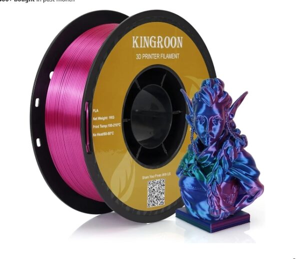 IMAGE FOR REFERENCE *COLOR WHITE Kingroon PLA 3D Printer Filament, Triple Color WHITE PLA Filament, Dimensional Accuracy +/- 0.03 mm, 1 kg Spool(2.2lbs), 1.75 mm, Red Blue Green | EZ Auction