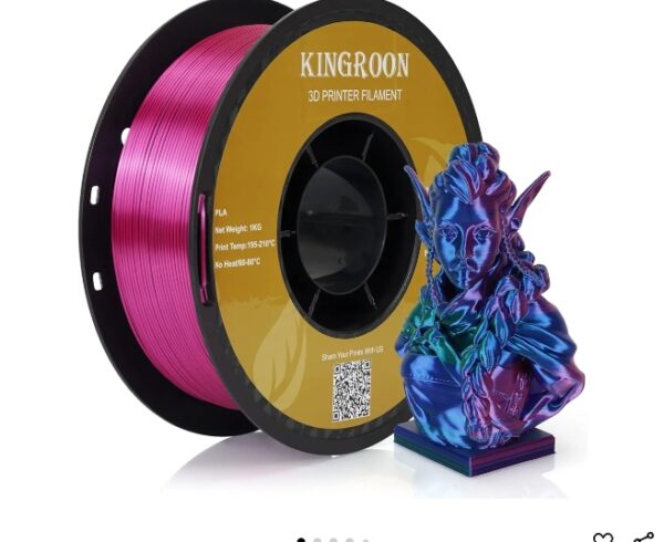 IMAGE FOR REFERENCE *COLOR WHITE Kingroon PLA 3D Printer Filament, Triple Color WHITE PLA Filament, Dimensional Accuracy +/- 0.03 mm, 1 kg Spool(2.2lbs), 1.75 mm, Red Blue Green | EZ Auction