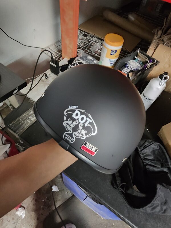 SIZE M NWT Motorcycle Half Helmet DOT LDMET FMVSS No. 218 (63-64) Matte Black | EZ Auction