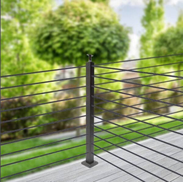 Cable Railing Post 36''x2''x2'' Stainless Steel Square Fence Post Three Sides Pre-Drilled for Wood Concrete Level Deck Cable Railing System (1PCS) | EZ Auction