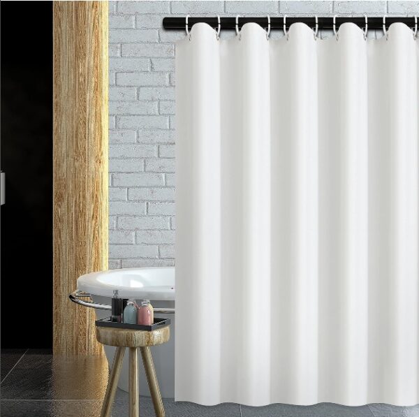 Shower Curtain with Hooks 71W x 71H Inch,PEVA Shower Curtain Liner with Rustproof Grommets and Magnets,Waterproof Standard Lightweight Size Shower Curtain for Bathroom/White | EZ Auction