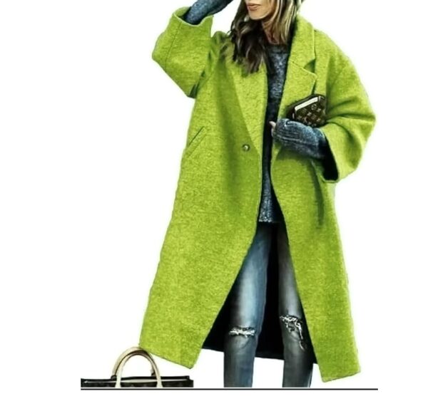 ***SIZE 3XL, ILLUSTRATIVE IMAGE *** Womens Notch Lapel long Faux Wool Coat Single breasted Elegant Fall Winter Maxi Peacoat fashion jacket overcoat Green | EZ Auction