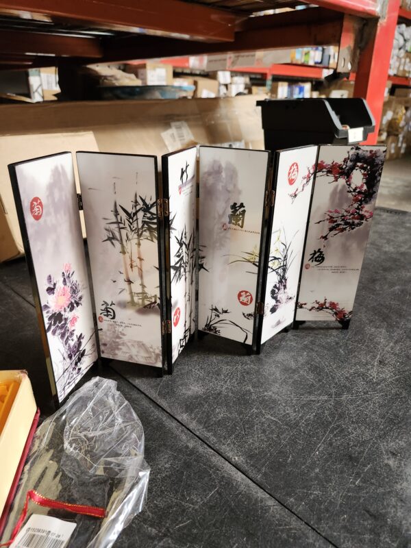 Mini Chinese Antique Painting Folding Screens Desktop Decoration Antique Ornaments Lacquer Mini Room Dividers Panel Arts Gifts | EZ Auction