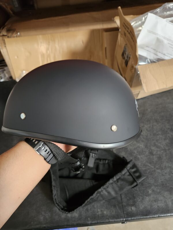 SIZE S* Casco de motocicleta con media calavera, ligeros y elegantes, aprobados por el Departamento de Transporte (DOT) para adultos, perfectos para hombres y mujeres, ajuste cómodo y seguro, protección | EZ Auction