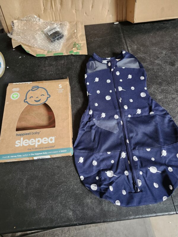 SIZE 5-12* Happiest Baby Sleepea 5-Second Swaddle - 100% Organic Cotton Baby Swaddle Blanket - Doctor Designed Promotes Healthy Hip Development - 3-Pack Newborn Bundle (Midnight Planets, 2 x Small, 1 x Medium) | EZ Auction