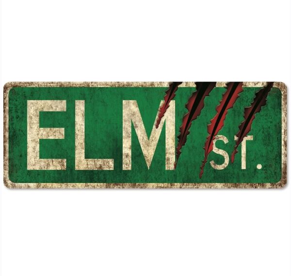 flinelife Elm Street Sign,16X4, Horror Movie Metal Sign, Nightmare on Elm Street Wreath Sign | EZ Auction