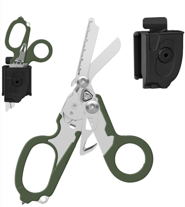 Emergency Shears with Strap Cutter and Glass Breaker Stainless Steel Foldable Scissors Pliers, Outdoor Camping Rescue Scissors Tools - Copy | EZ Auction