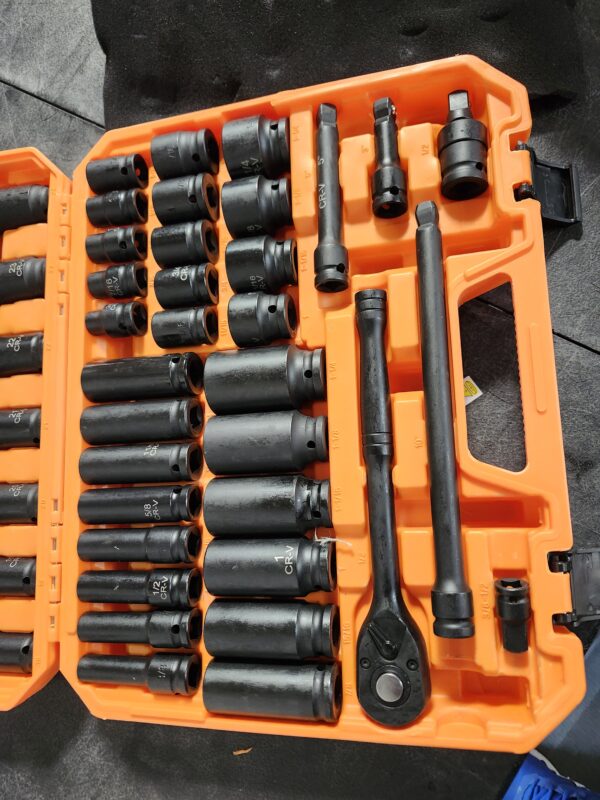 66PC 1/2" Drive Impact Socket Set Deep & Standard SAE Metric 3/8-1-1/4" 8-24mm | EZ Auction