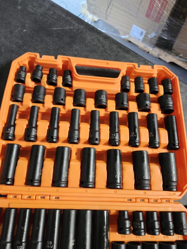 66PC 1/2" Drive Impact Socket Set Deep & Standard SAE Metric 3/8-1-1/4" 8-24mm | EZ Auction