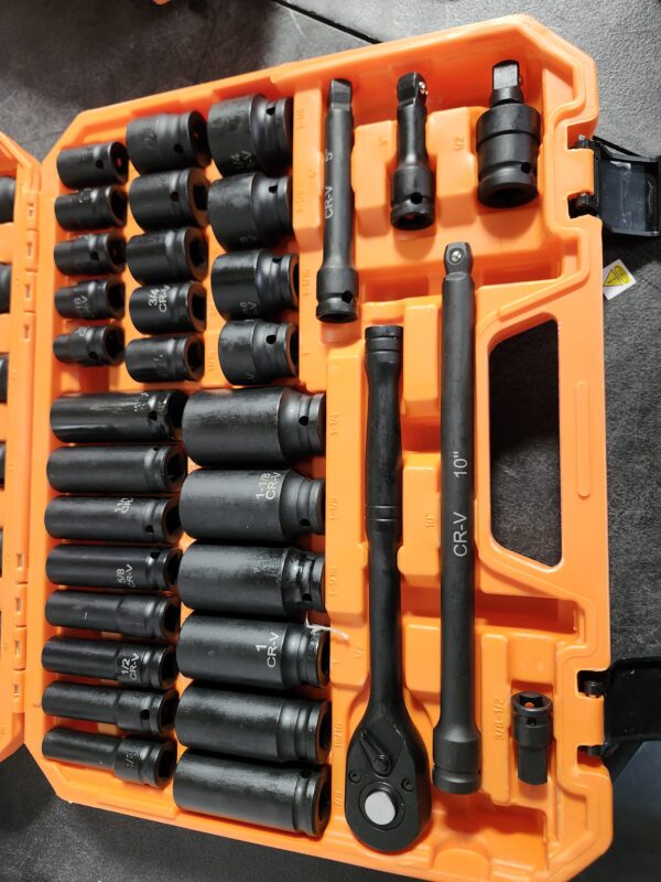 66PC 1/2" Drive Impact Socket Set Deep & Standard SAE Metric 3/8-1-1/4" 8-24mm | EZ Auction