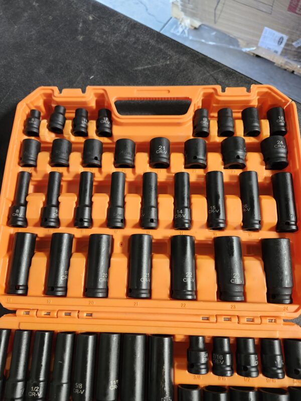 66PC 1/2" Drive Impact Socket Set Deep & Standard SAE Metric 3/8-1-1/4" 8-24mm | EZ Auction