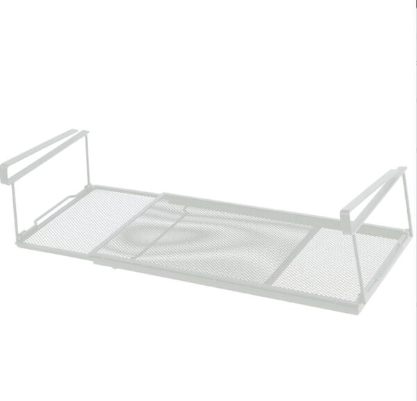 under Shelf Storage Basket Cabinet Spice Organizer Space Saving under Desk Storage Rack under The Cabinet Rack for Bookshelf, white | EZ Auction