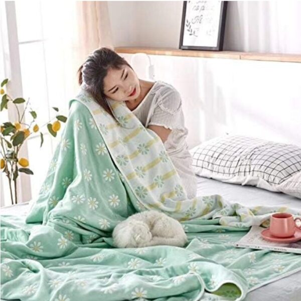 6-Layer Gauze 100% Cotton Muslin Blanket Sunflower King Size Bed Blanket Lightweight Soft and Breathable Blanket for Sofa Bed Coverlet All Seasons Both Sides | EZ Auction