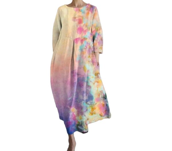 *** SIZE M *** Floral Maxi Dress for Womens Cotton Long Sleeve Dresses Flowy Casual Long Dress | EZ Auction