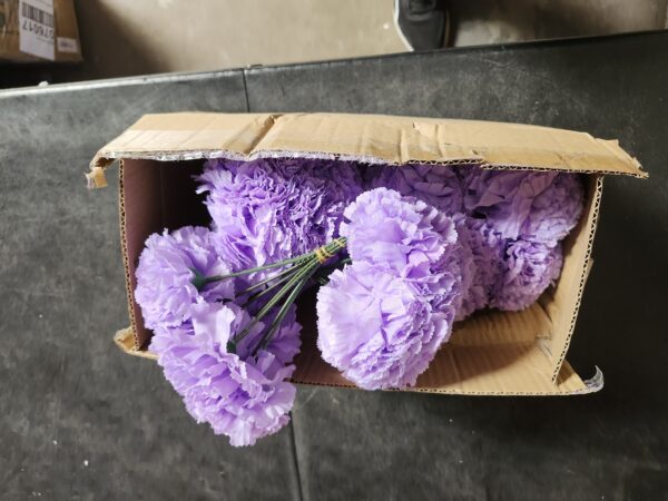 Royal Imports Artificial Carnations, Silk Faux Flowers, for Funeral Arrangements, Wedding Bouquets, Cemetery Wreaths, DIY Crafts - 100 Single 5" Stems - Lavender | EZ Auction