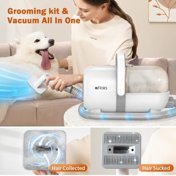 Afloia Dog Grooming Kit, Pet Grooming Vacuum & Dog Clippers Nail Trimmer Grinder & Dog Brush for Shedding with 6 Pet Grooming Tools, Low Noise Dog Hair Remover Pet Grooming Supplies for Dog Cat | EZ Auction