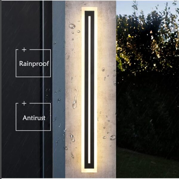 LED Long Wall Light Outdoor Wall Mounted Modern Lighting Fixture IP65 Waterproof Outdoor Wall Light, Suitable for Courtyard/Exterior Wall/Patio (6000K White Light, 31.5inch) | EZ Auction